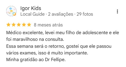 Depoimento Google Dr. Fellipe Magalhães